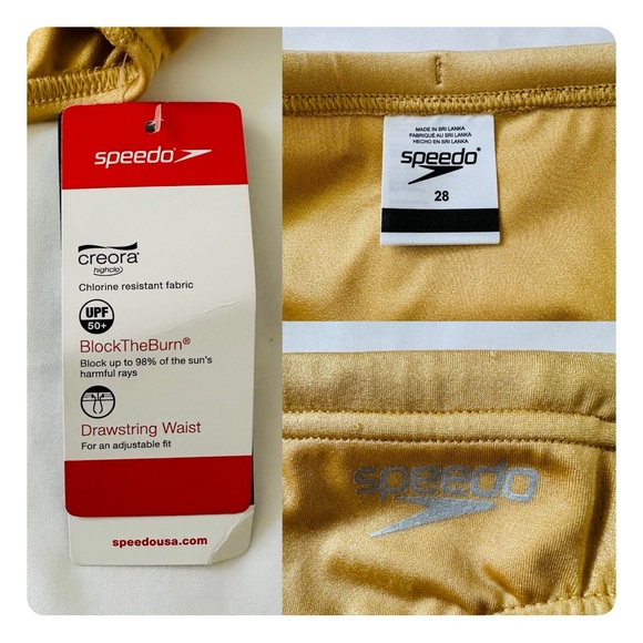 ★ NWT Speedo Men's Solid One Brief - Gold ★ - Picture 5 of 13